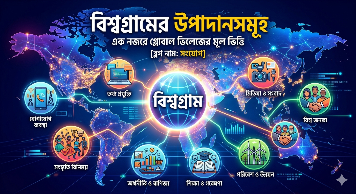 তথ্য ও যোগাযোগ প্রযুক্তি প্রথম অধ্যায় ( বিশ্বগ্রামের উপাদান সমূহের ব্যাখ্যা )